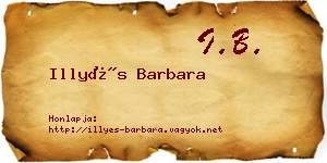 Illyés Barbara névjegykártya